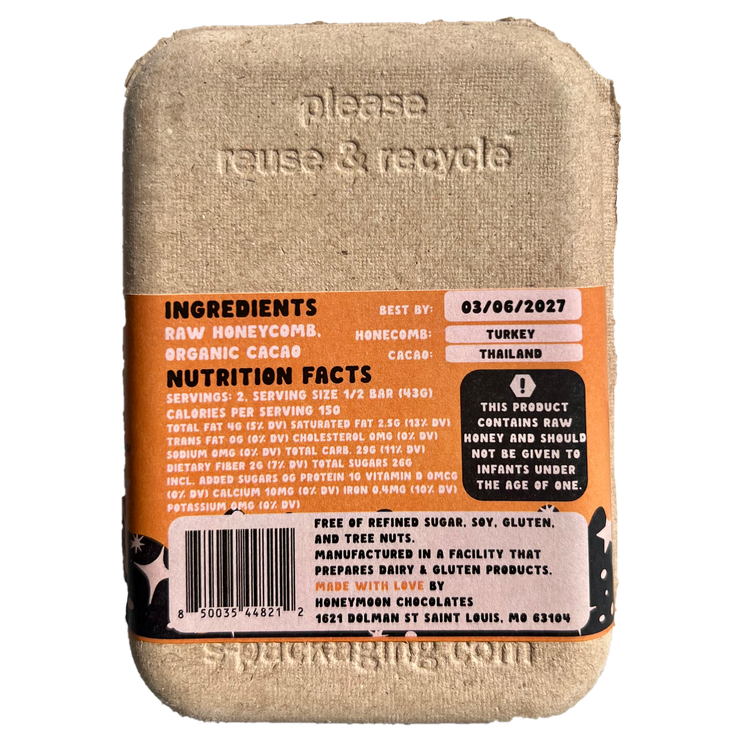 Case of 12 Chocolate Covered Raw Honeycomb